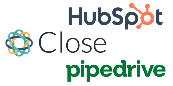HubSpot Close Pipedrive logos